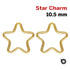 2 Pcs 14k Gold Filled Wire Star Charm,10.5 mm Star Jump Ring (0.89mm wire) CL, (GF/777)